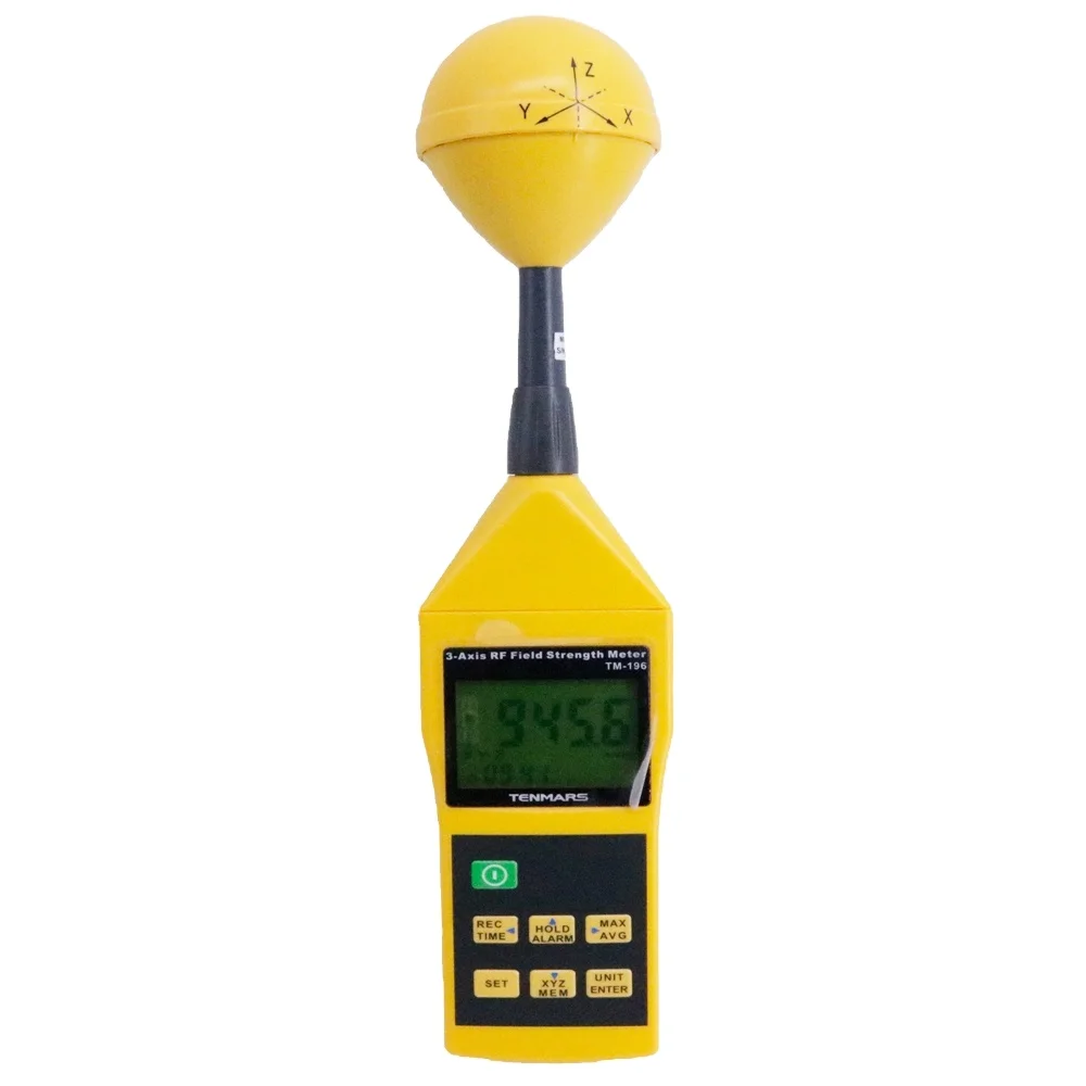 TENMARS TM-196 Frequency 10MHz~8GHz 3 Axis Electrosmog RF Field Microwave Wholesale&retail TM196 EMF Meter