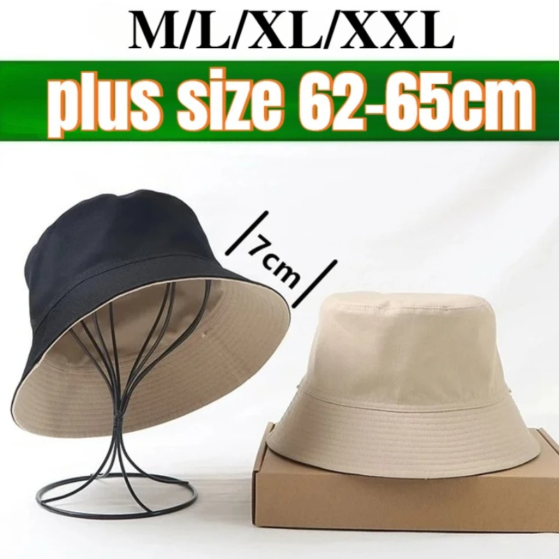 Extra Large Size XXL 62-65cm Reversible Bucket Hat Men Women Big