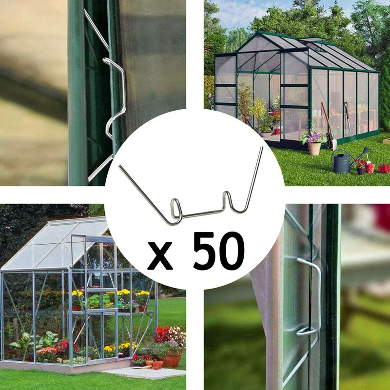 Estufa de aço inoxidável W Clips, Spring Wire, Glazing Glass Frame, Fixação Clamp, 300Pcs