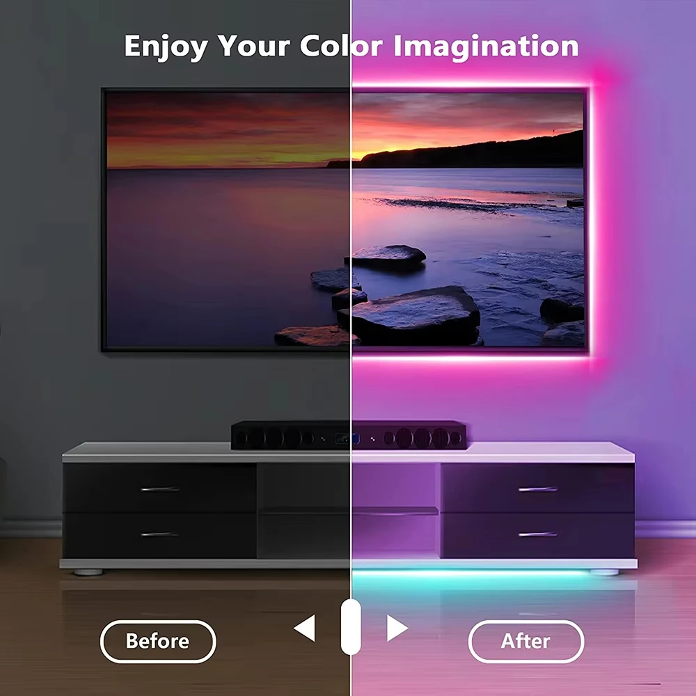 XIAOMI Tape LED Strip Light Bluetooth USB 5050 SMD 5V USB RGB Lights Flexible Lamp Tape Ribbon Self-adhesive TV Desktop Diode