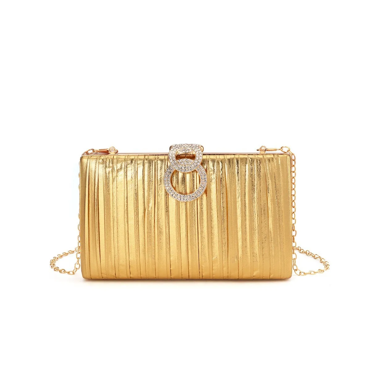 

Trendy Metal Gold Silver Box Small Cluch Handbags For Women Chain Shoulder Bag Crossbody Banquet Party Evening Bags femme purses