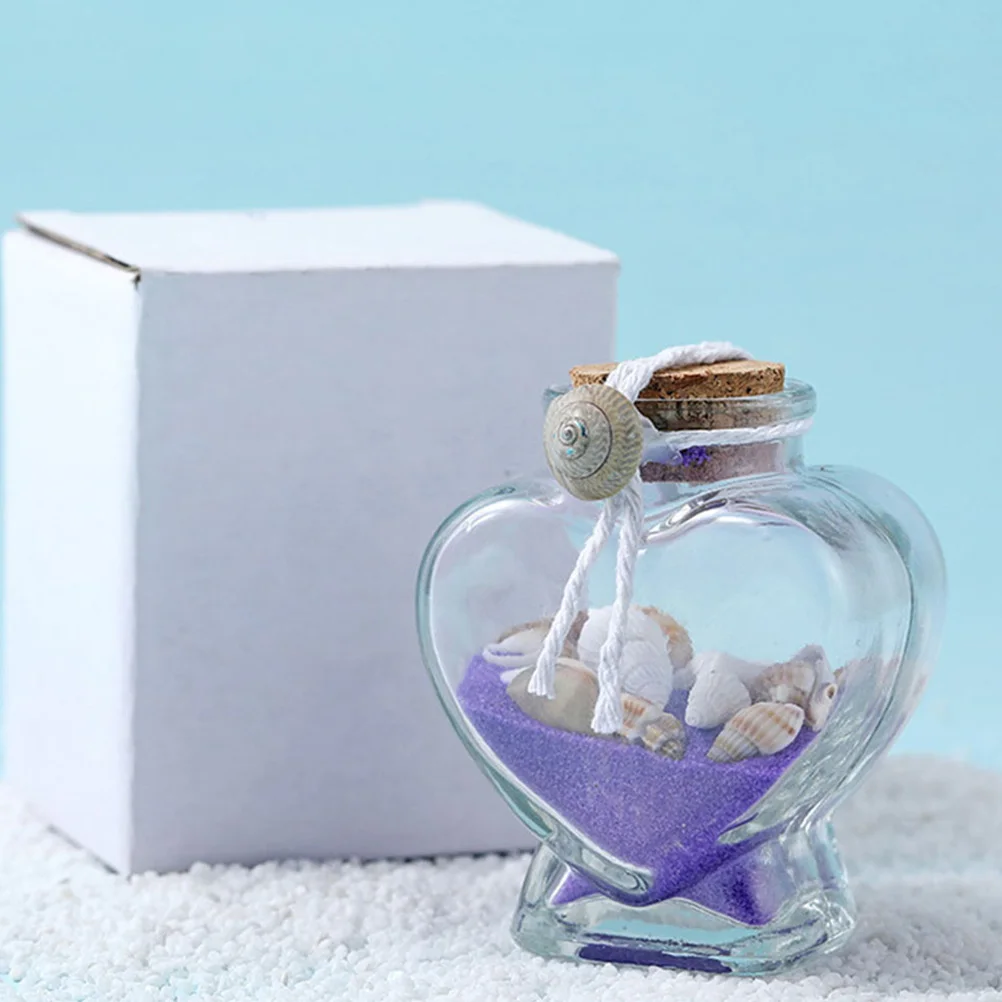 

5 Pcs Wishing Bottle Small Glass Jar Bottles with Lids Heart-shaped Little Mini Jars