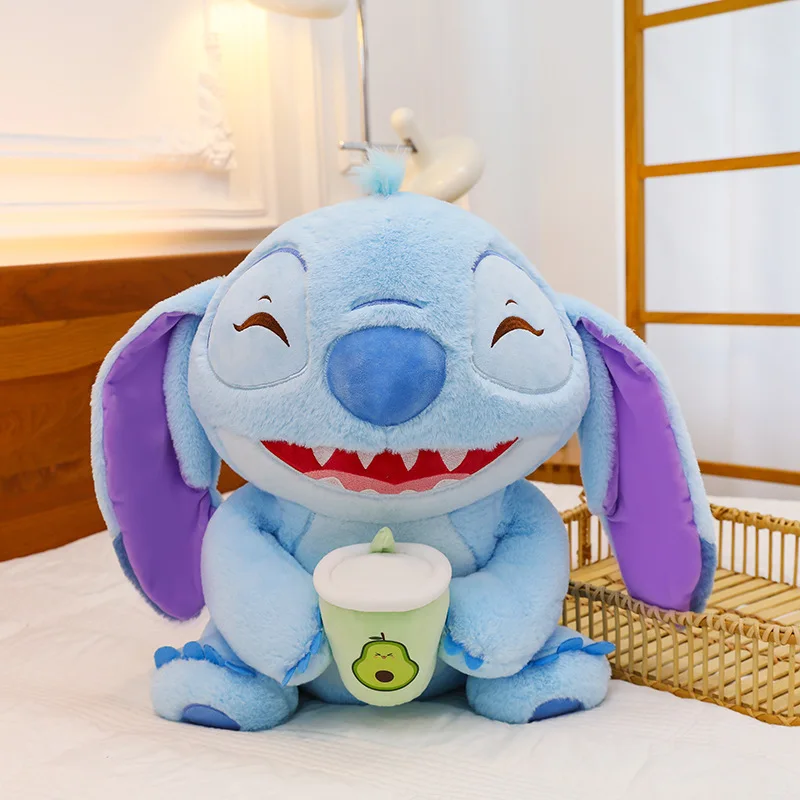 Milk Tea Cup Stitch Large Pillow Doll Interstellar Baby Doll Milk Tea Stitch 35cm Plush Toy Birthday Decoration Gift