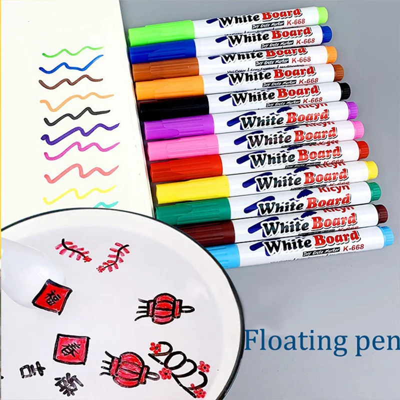 

1/12Pcs Magical Water Painting Pen Colorful Mark Pen Markers Floating Ink Pen Doodle Water Pens Kids Montessori Education Toys