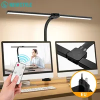 280LED 24W Double-Head Desktop Clip Lamp Ultra Bright Remote Control 2700-6500K Eye-Caring Reading Desk Lamp for Home Office PC
