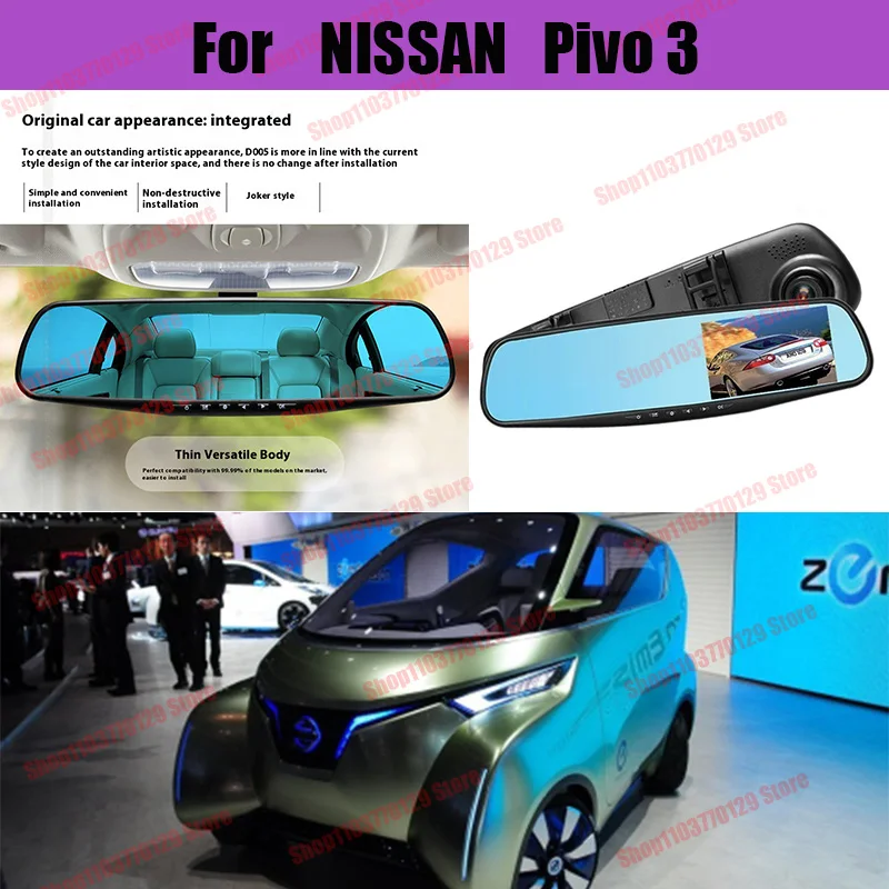 For NISSAN Pivo 3 High definition dual lens driving recorder with front and rear dual recording reverse images Car dvr