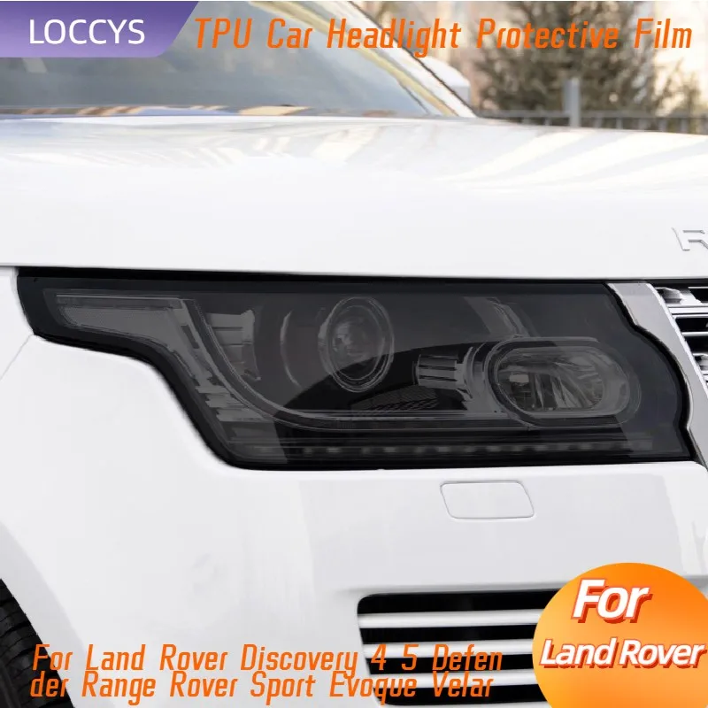 

For Land Rover Discovery 4 5 Defender Range Rover Sport Evoque Velar Car Headlight Protection Tint Film Smoke Black TPU Sticker