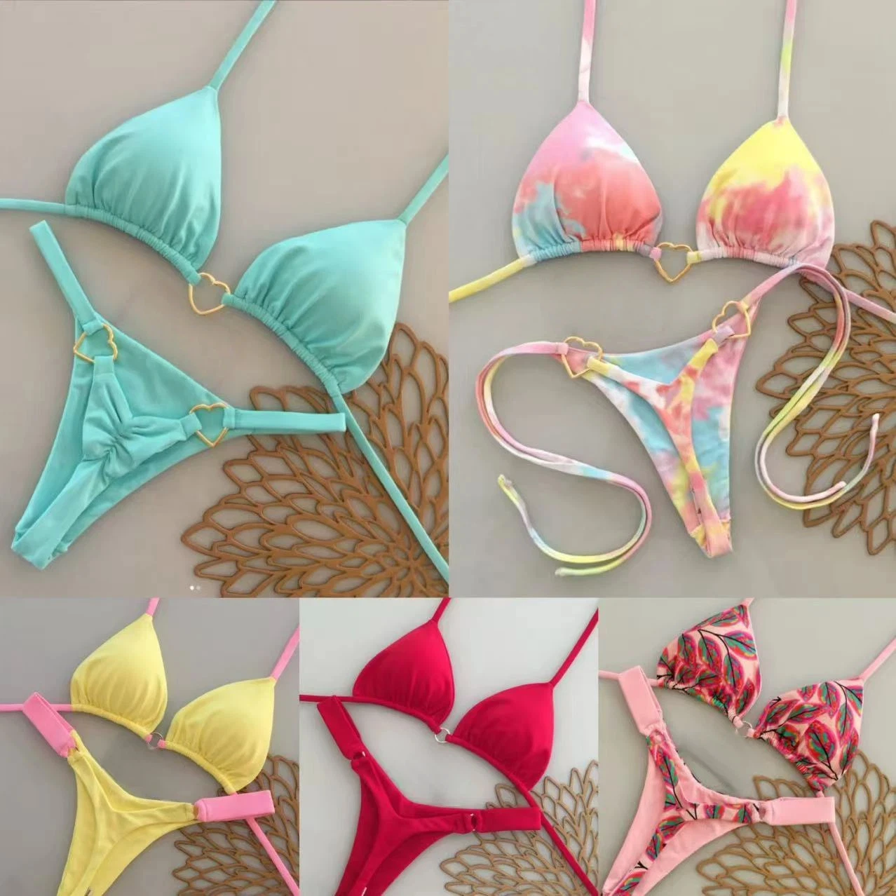 

2026 new sexy multicolor bikini women's fashion split swimsuit