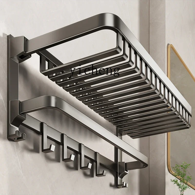 

BB Towel Rack Toilet Shelf No Punching Bathroom Integrated Pendant Toilet Space Aluminum Towel Rack