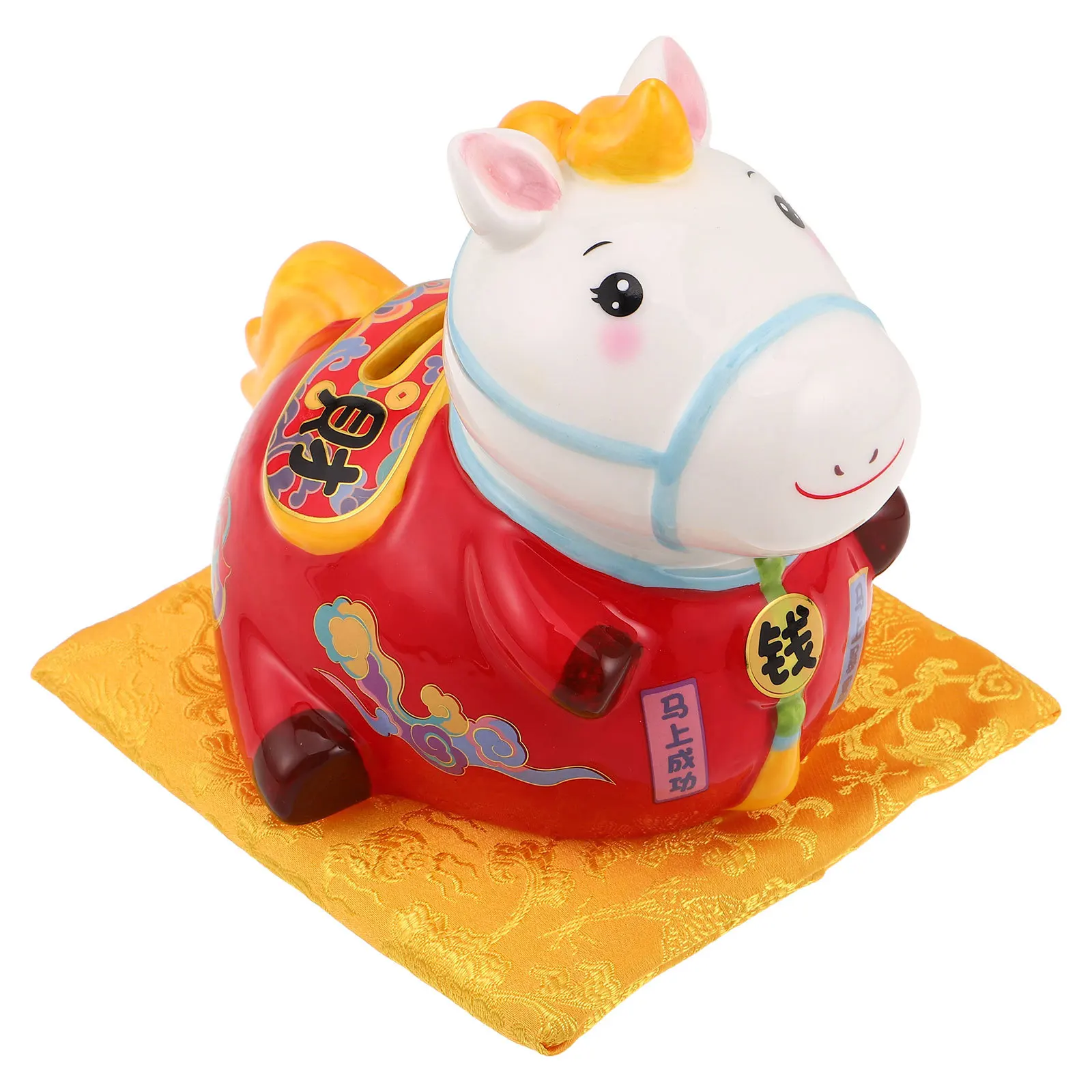 

2026 Chinese Zodiac Horse Ceramic Money Box - Horse Shaped Savings Bank for Cash Coin Storage - Decorative Animal Statue Wealth