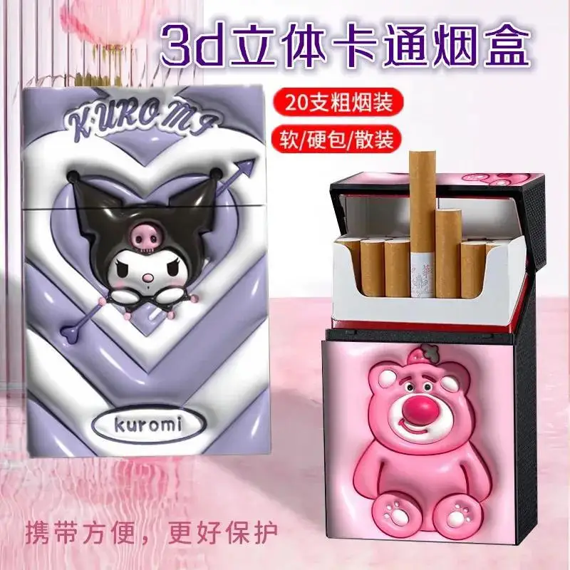 Sanrio Kuromi Cigarette Box 20 Pack 3d Cute Portable, Pressure Resistant And Moisture Proof Cigarette Box Protective Cover