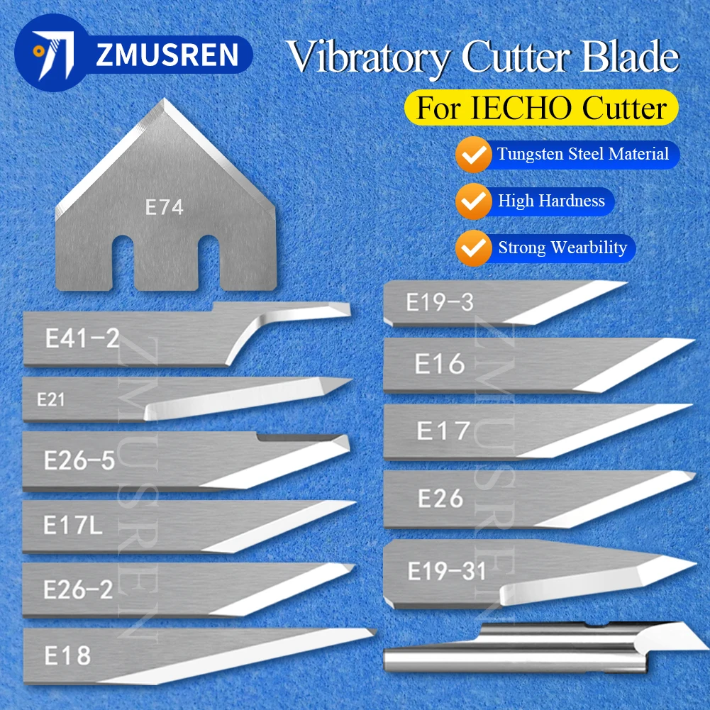 10PCS IECHO Digital Cutter Blade E16 E26 E26-2 E26-5 E19-31 Tungsten Steel Carbide Blade Oscillating Knife for Leather Cutting