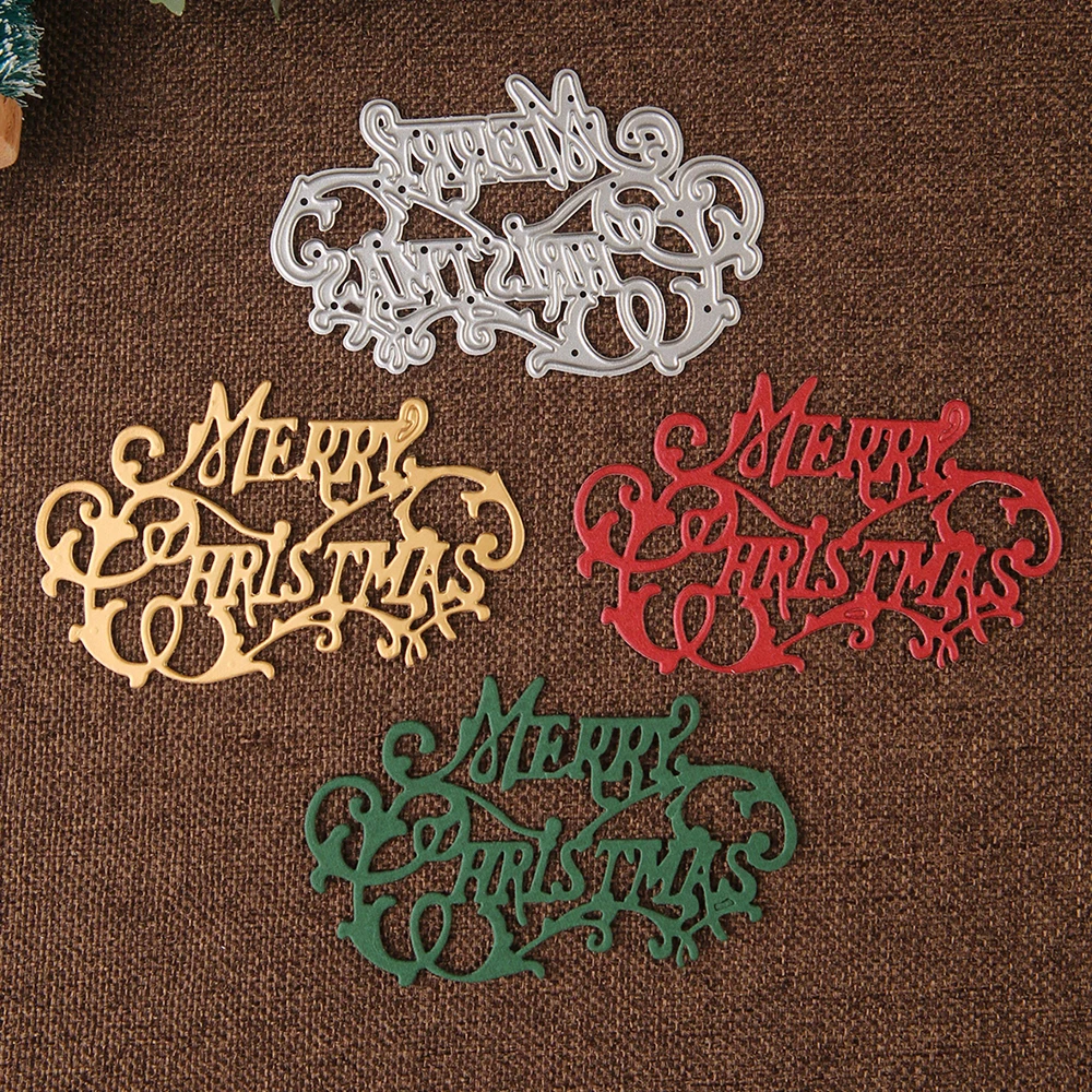 Merry christmas metal cutting dies new arrival 2022 xmas words die cuts for card making embossed craft mould blade stencil dies