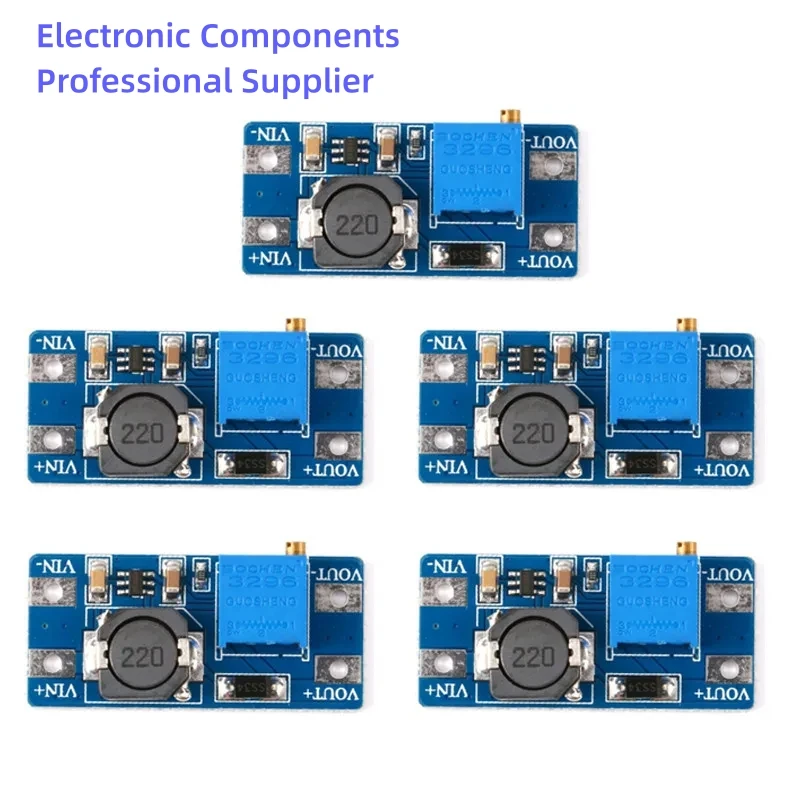 DC-DC調整可能なブーストモジュール,電力変換器,2v-24v〜5v,9v,12v,28v,mt3608,5個