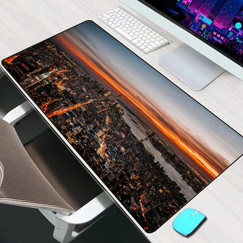 مدينة نيويورك لوحة ماوس كبيرة ملحقات الألعاب ماوس حصيرة لوحة المفاتيح حصيرة ألعاب الكمبيوتر وسادة مكتب XXL لوحة ماوس الكمبيوتر المحمول Mausepad