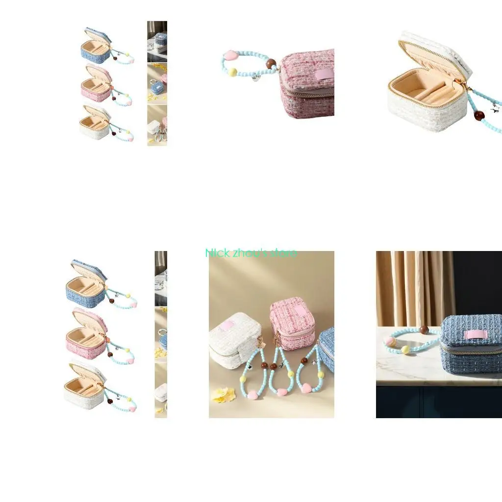 E15E صندوق تخزين مجوهرات أنيق وعملي مع مقبض مثالي لتقديم الهدايا