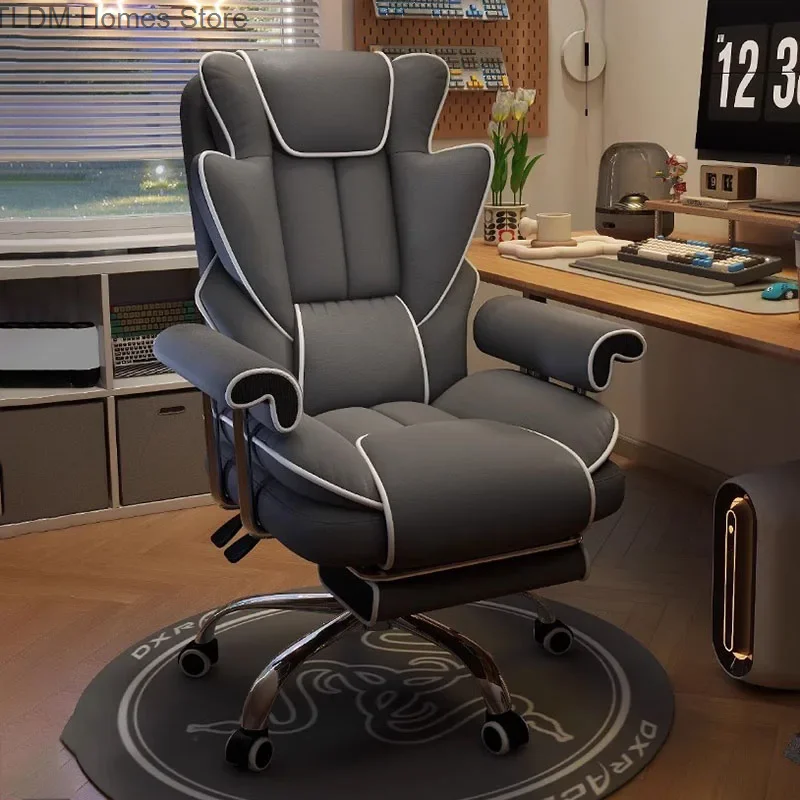 

Nordic Unique Office Chair Wheels Simplicity Latex Pad Gray Gaming Chair High-end Lazy Fauteuil De Bureau Home Furniture