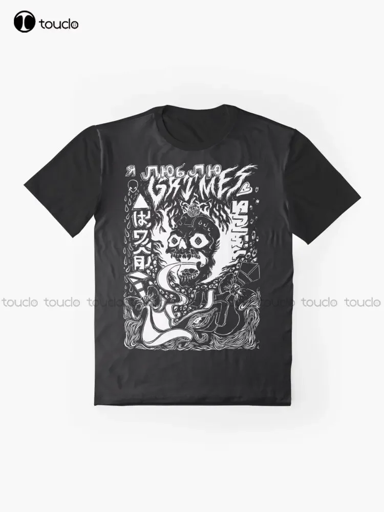 Grimes Visions Inverted Occult Graphic T-Shirt Custom Aldult Teen Unisex Digital Printing Tee Shirts Custom Gift Xxs-5Xl