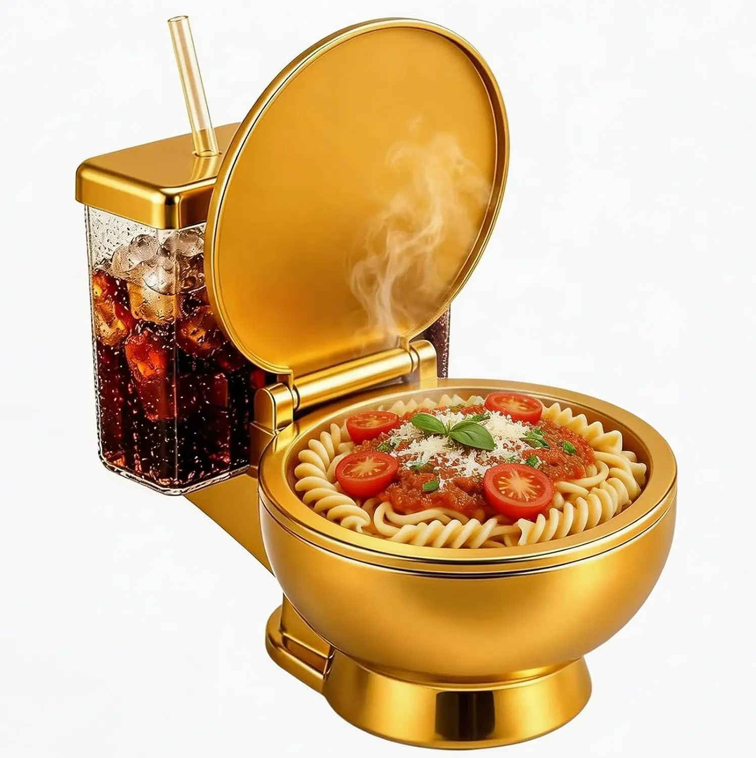 Toilet Ramen Bowl and Drink Cup with Straw Funny Noodle Soup Novelty Gift