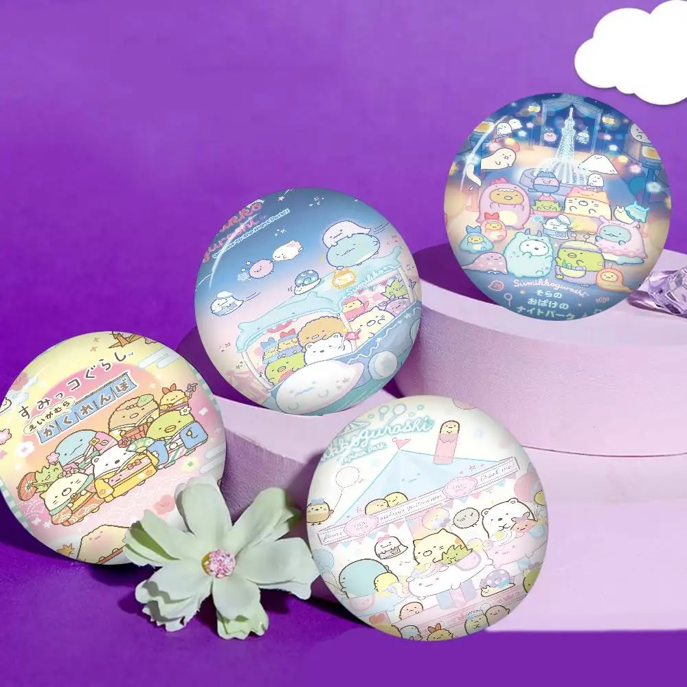 Japan Anime Sumikko Gurashi 58mm Cute Anime Figure Icon Badge Handmade Tinplate Brooch for Backpack Chest Ornament Gifts