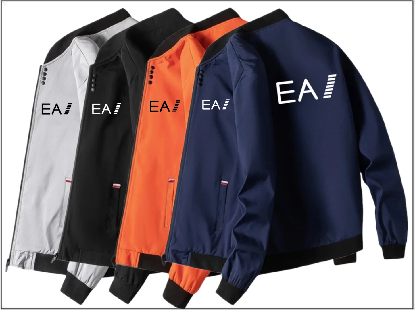 

2024 New Autumn Handsome Men's M-4XL Men's Thin Jacket Autumn Long Sleeve Baseball Jacket Windproof Zipper Casual Jacket