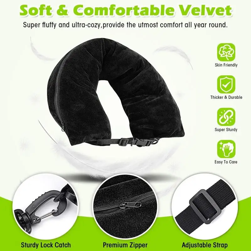 Neck Pillow Stuffable Clothing Travel Neck Pillowcase Portable Travel Neck Pillow For Train With Refillable Support For Outdoor