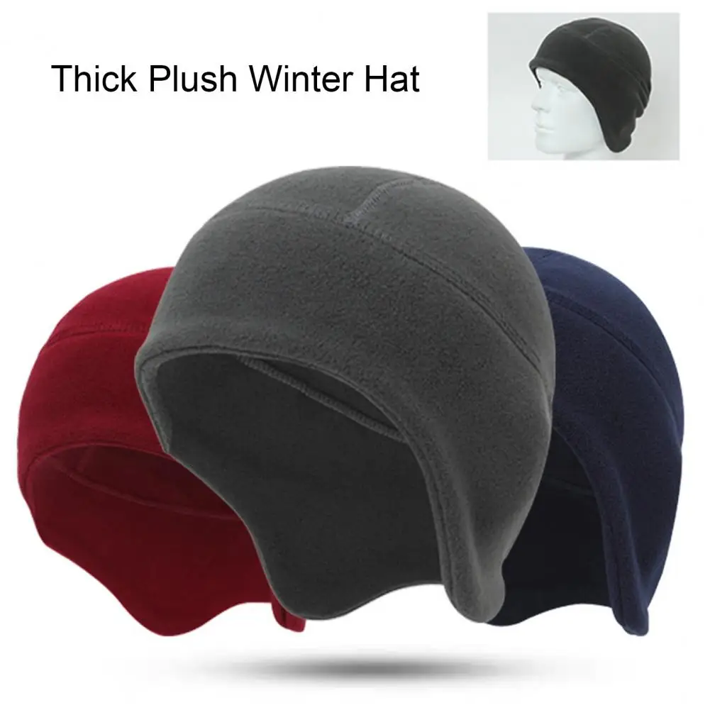 Ear protecting Fleece Beanie Winter Cap with Helmet Lining Ear for Outdoor Activities Unisex Anti slip for Skiing