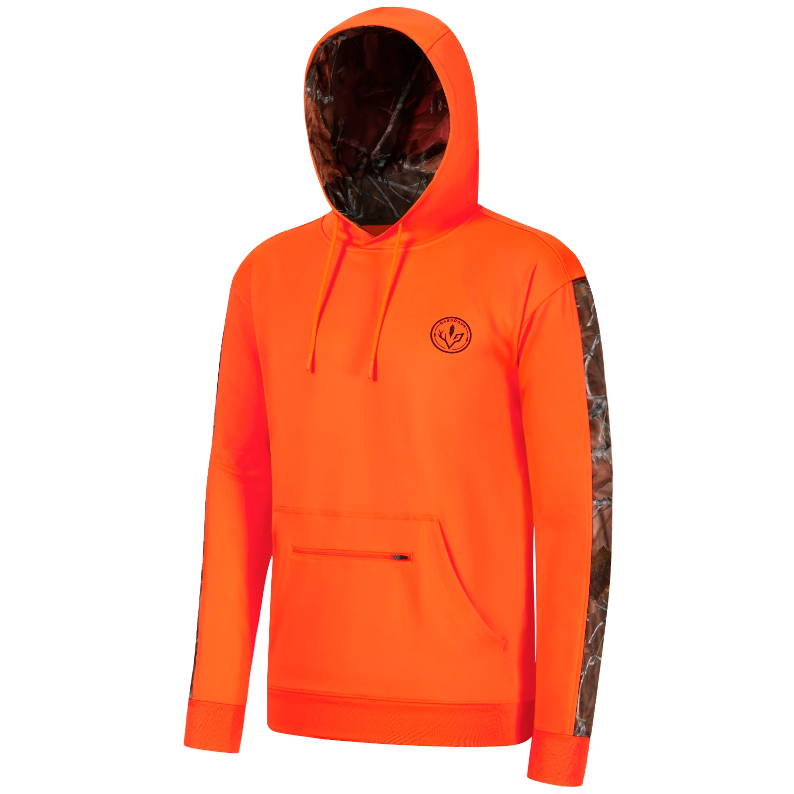 BASSDASH męski kurtka polarowa z kapturem myśliwski średniej wagi wodoodporny Performance Camo wędkarstwo Outdoor bluza FS29M
