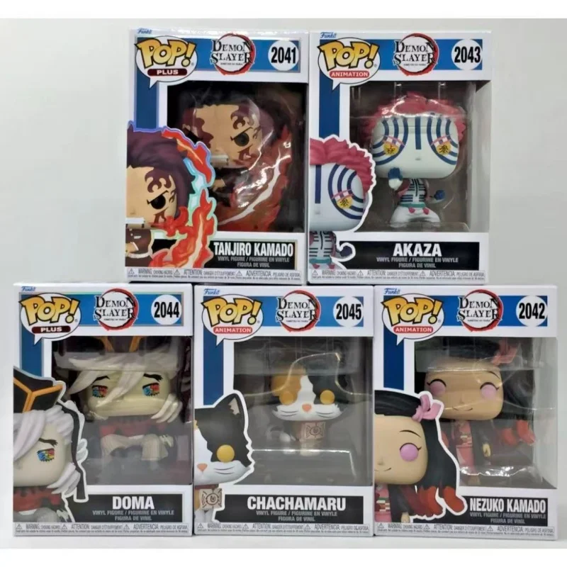 Funko Pop genuino Demon Slayer Akaza Kamado Tanjiro Kamado Nezuko muñeca de acción modelo 2041 2042 2043 escultura de vinilo muñecas regalo