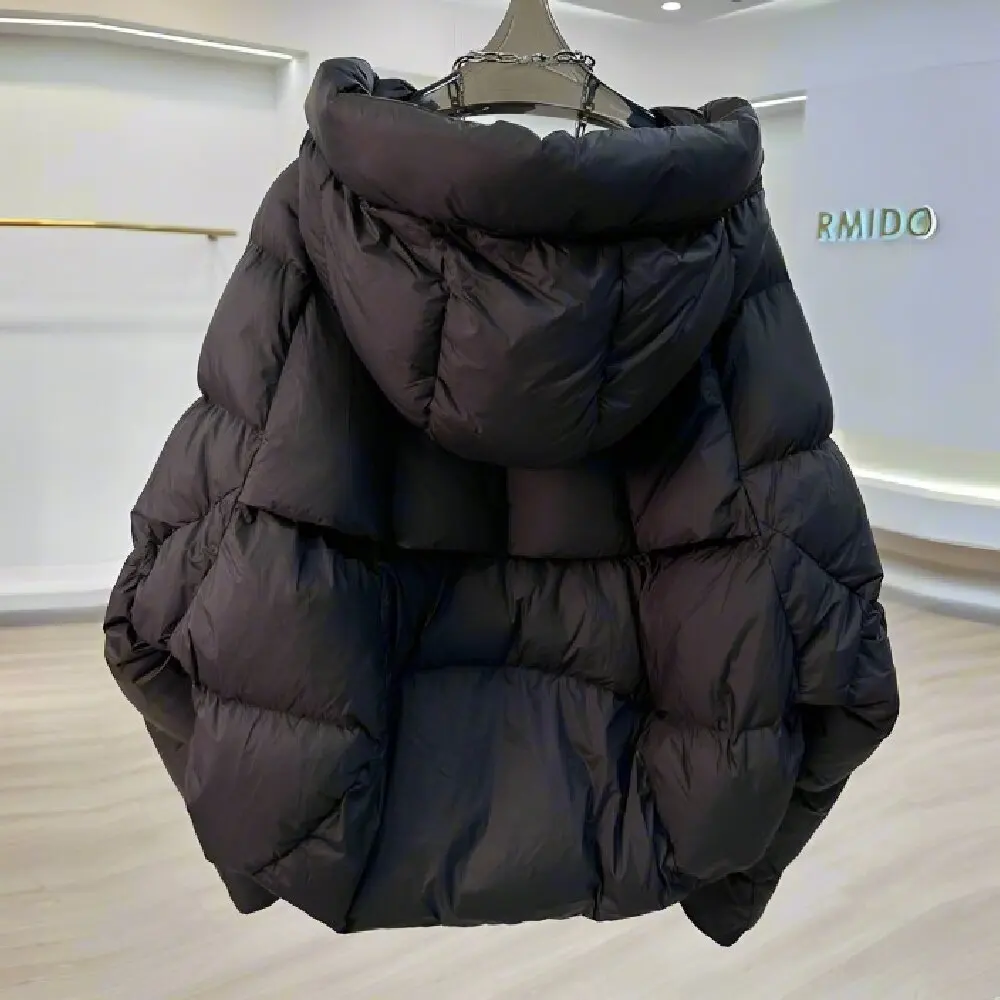 

Simple Hooded Short Cotton Jacket 2025 New Autumn Winter Fashion Women's Loose Thick Warm Coat Long Sleeved Zipper Outwear