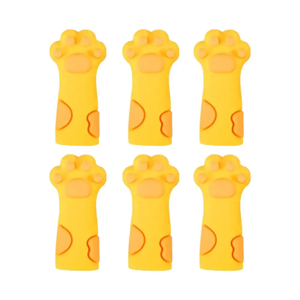 6pcs Cute Paw Knitting Needle Stoppers accessori per aghi Silicone Weave Tool Point Cap Anti-spargimento protezione per cucire A7b2