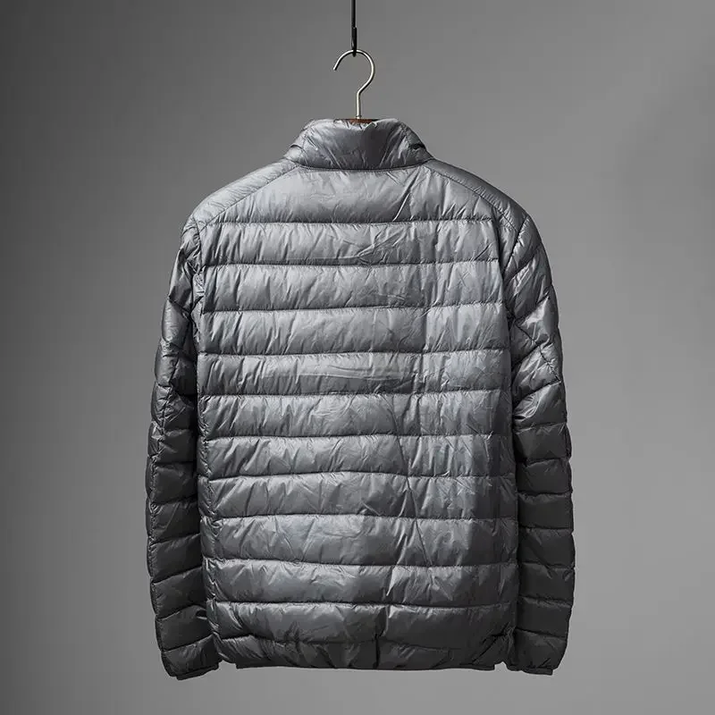 جديد 2026 الوضع الأساسي الخريف والشتاء أسفل سترة الرجال الموضة مقنعين إطارات دراجة تسلق الجبال خفيفة الوزن معطف سليم أسفل سترة الرجال معطف #4