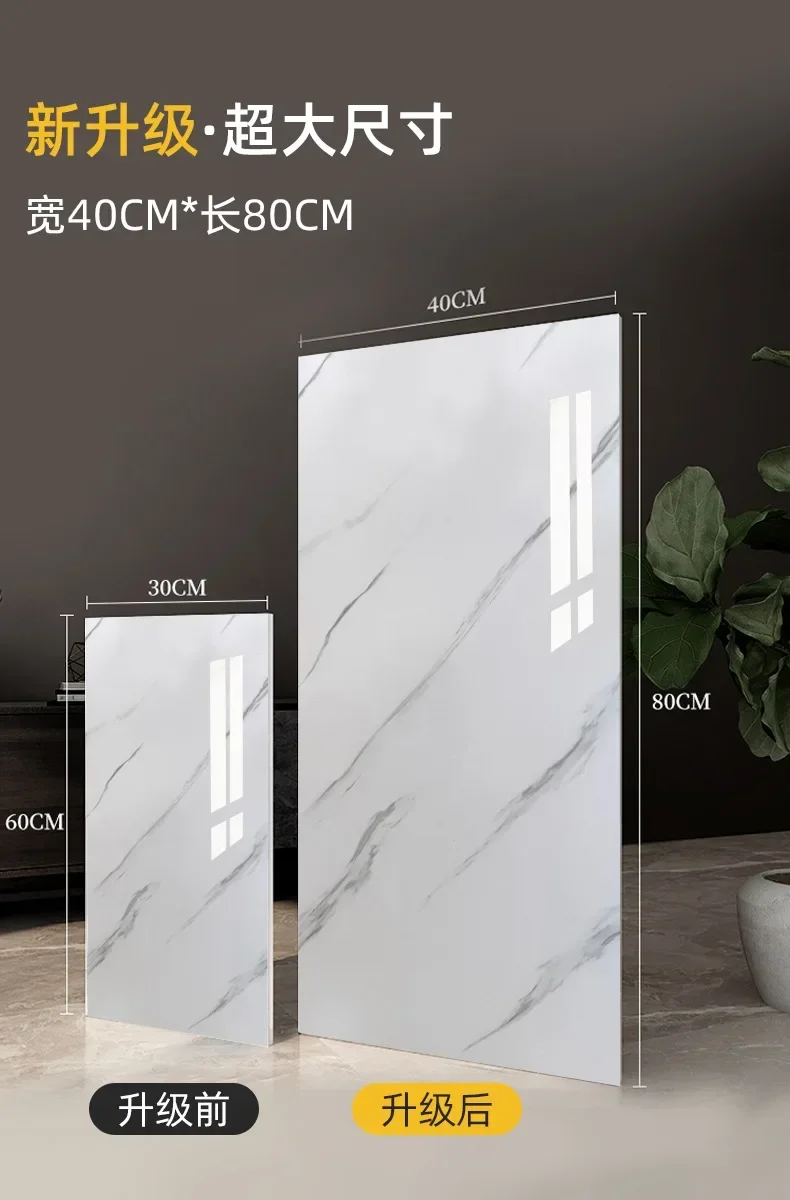 

40cmx80cm Large Size Self-adhesive Imitation Marble Tile Wall Stickers Kitchen Bathroom Wall Decor Waterproof and Moisture-proof