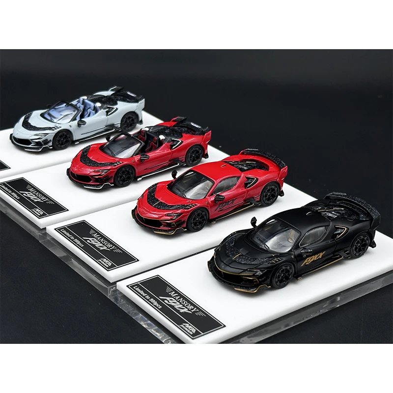 HKM In Stock 1:64 SF90 F9XX Modified Version Diecast Diorama Super Car Model Collection Miniature Toys