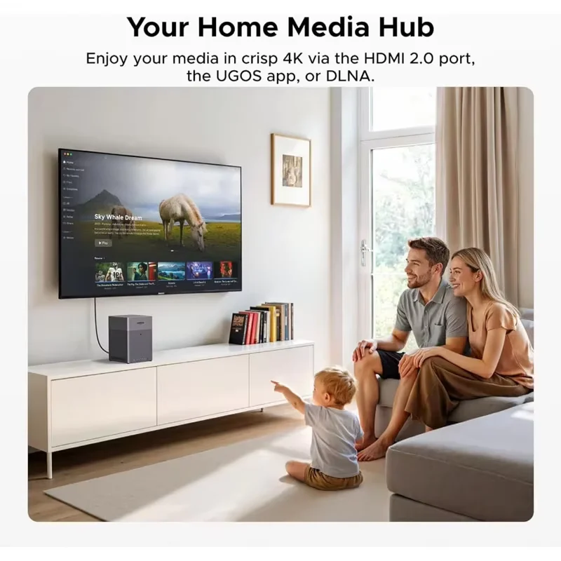UGREEN DH4300 Plus NAS, Almacenamiento en la Nube Privado, Almacenamiento Conectado a la Red de 4 Bahías, Puertos Duales de 2.5G, Carcasa sin Discos para Oficina en Casa 7
