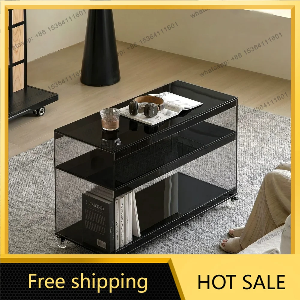 Factory Direct Cart Movable Coffee Table Shelf Living Room Storage Rack