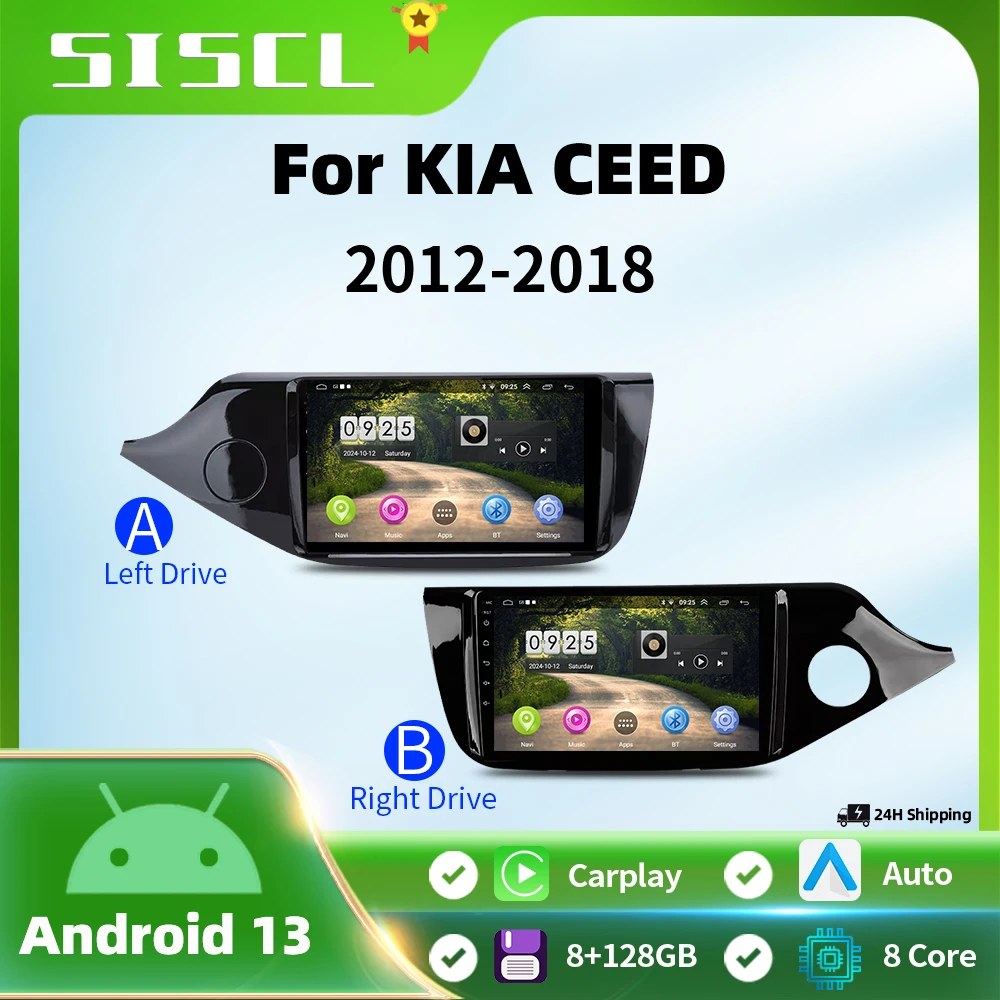 

For KIA Cee'd CEED JD 2012-2018 Navigation GPS 2 din RDS Carplay 2din 4G Android 12 DSP Car Radio Multimidia Video Player