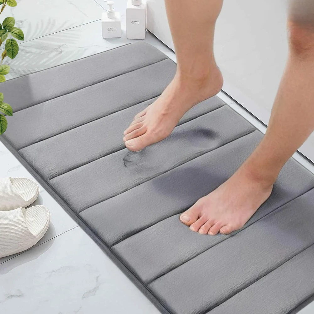

Memory Foam Bath Mat Extra Soft Non-Slip Super Absorbent Bath Mats for Bathroom Floor Machine-Washable Dry Bath Rug Foot Mat