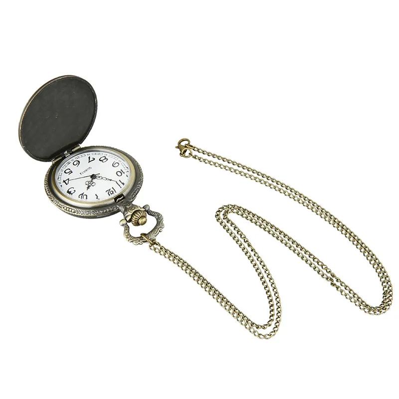 Reloj De Bolsillo De Cuarzo Tallado Para Hombre Y Mujer, Pulsera De Mano Con Diseño De Oso Tallado, Con Números Arábigos, Con Ca