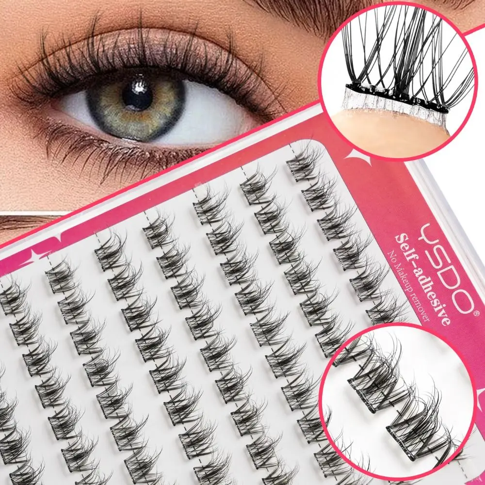 No Removal Required No Need Glue Fluffy False Eyelashes Manga Fairy Self-adhesive Lash Clusters Reusable Individual Lashes Women