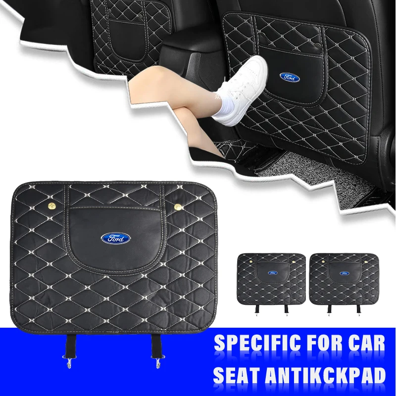 Car Seat Back Storage protective Pad Prevent Kick Mat For Ford Focus Mondeo Kuga Fiesta MK7 Escort Explorer Edge 2 4 MK2 MK4