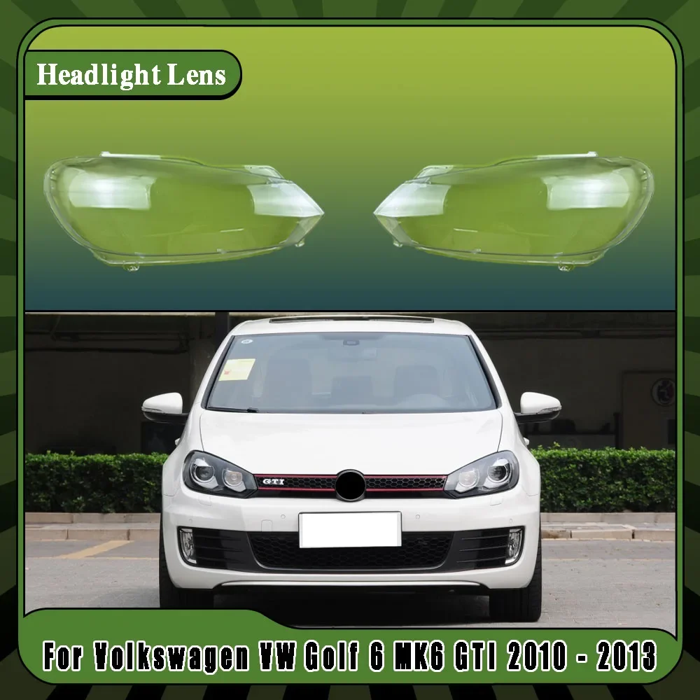Car Headlamps Cover Clear Headlight Cover Transparent Lampshade Shell For Volkswagen VW Golf 6 MK6 GTI 2010 2011 2012 2013 L/R