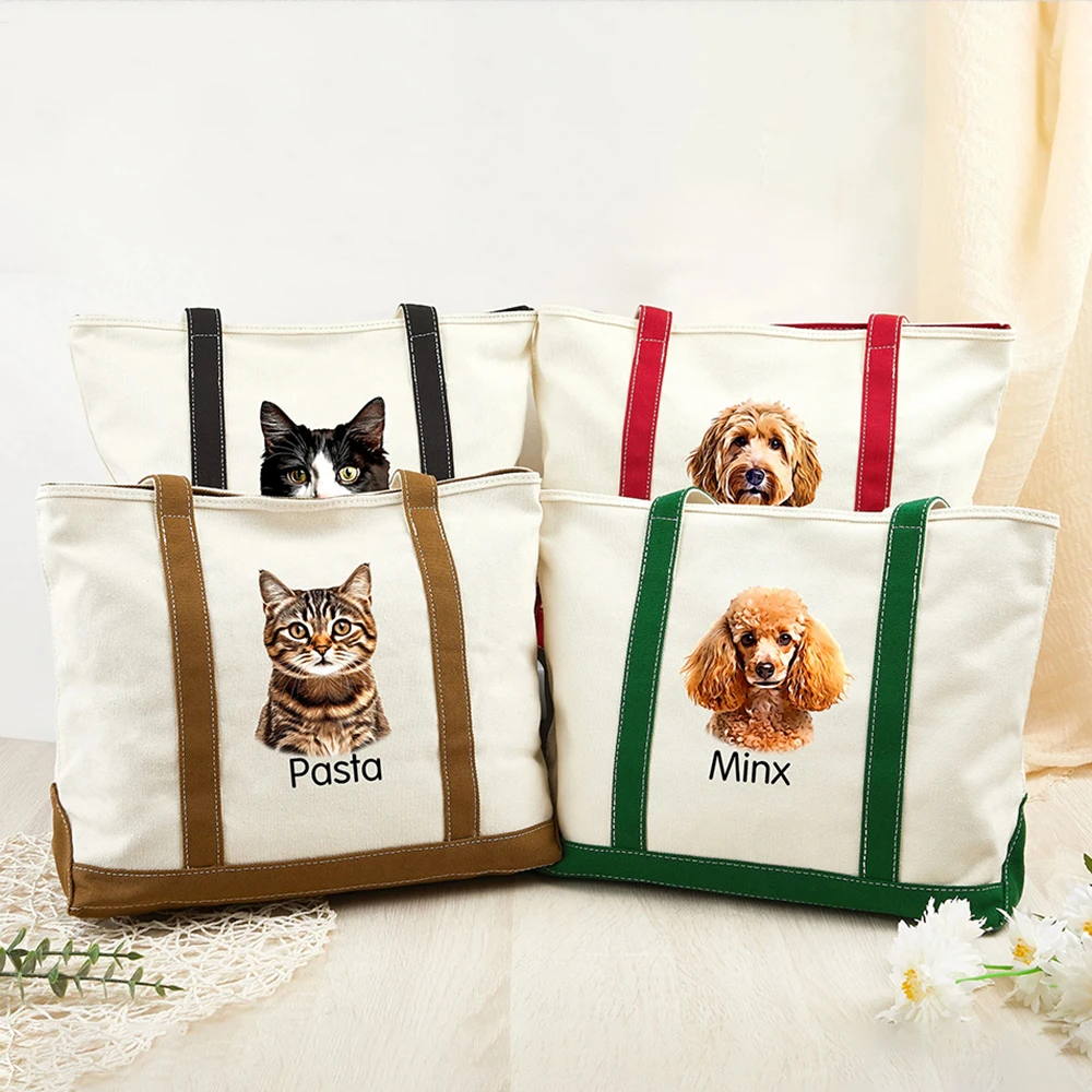 

Custom Large Capacity Canvas Tote Bag With Photo Tote Bag Ladies Boat Tote Bag Personalized Hen Party Bride Gift Totes