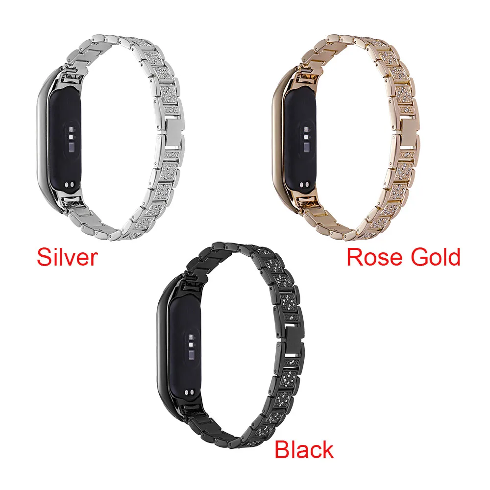 Smartwatch Bracelet for Mi Band 7 Wristband Bling Metal Watchband for Xiaomi 7 Wrist Band Women Adjustable Dressy Strap