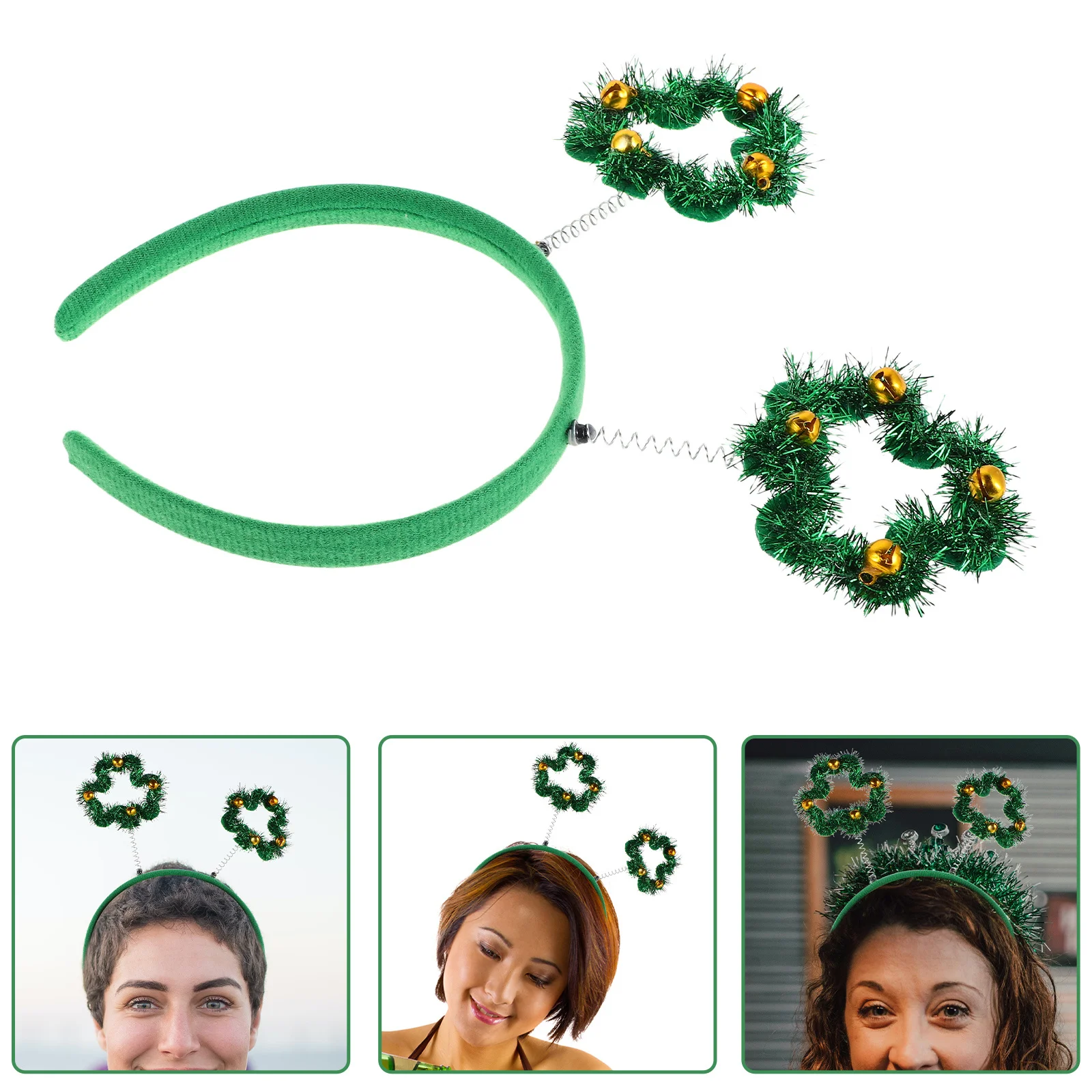 

Green Striped St Patricks Day Shamrock Headband Irish Costume Accessory for Women Party Decor Irish Party Favors