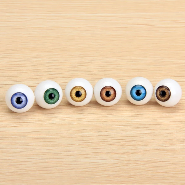 

MagiDeal 8Pcs/Set Round Acrylic Plastic Doll Eyes Eyeballs for Porcelain Dolls Animals Halloween Props DIY Toys 14mm