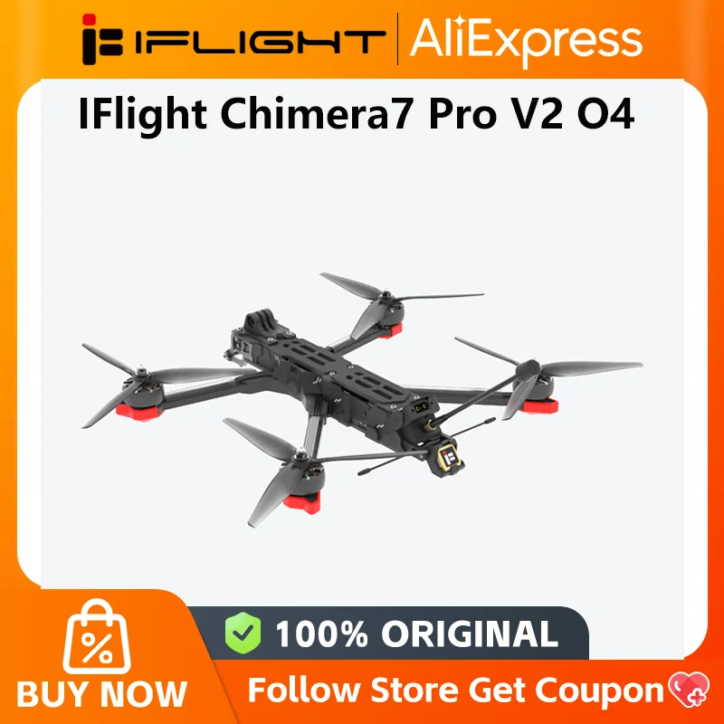 IFlight Chimera7 Pro V2 O4 6S HD Quad de largo alcance - F722 55A XING2 2809 1250KV O4 Pro Unidad de aire