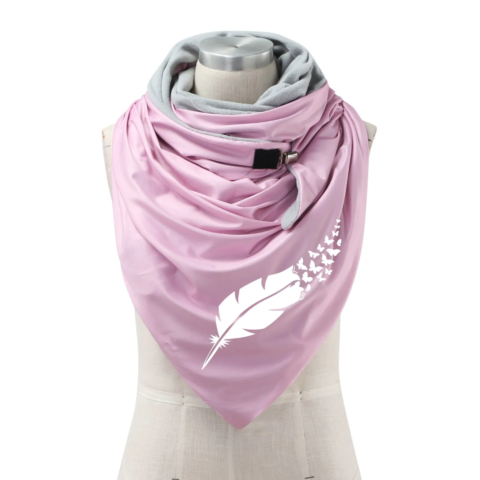 Casual Warm Windproof Soft Scarves Shawls Printed Soft Scarves Scarfs Wool Fashion Women Printing Button Shawl Scarf Soft Wrap