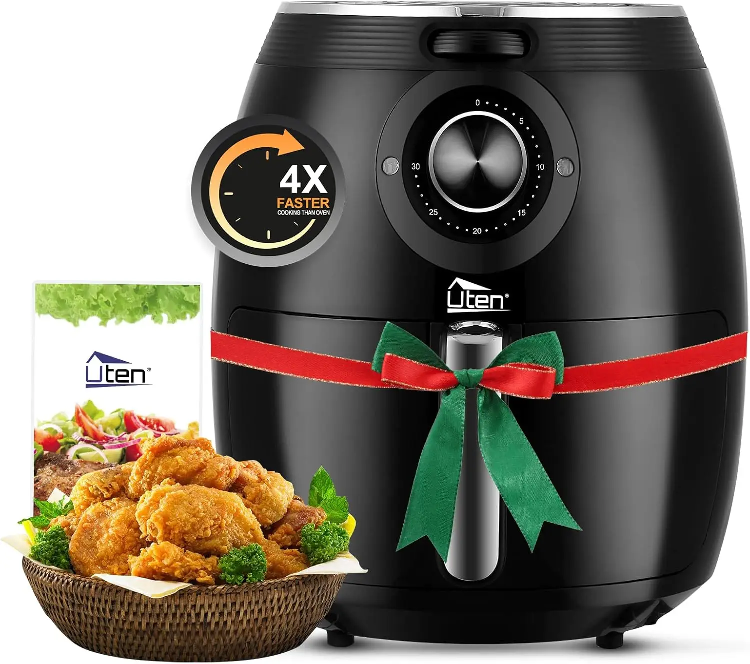 

Air Fryer 5.8QT/5.5L 1700W High-Power Electric Hot Temperature Control & Timer Knob Non Stick Fry Basket Dishwasher Safe