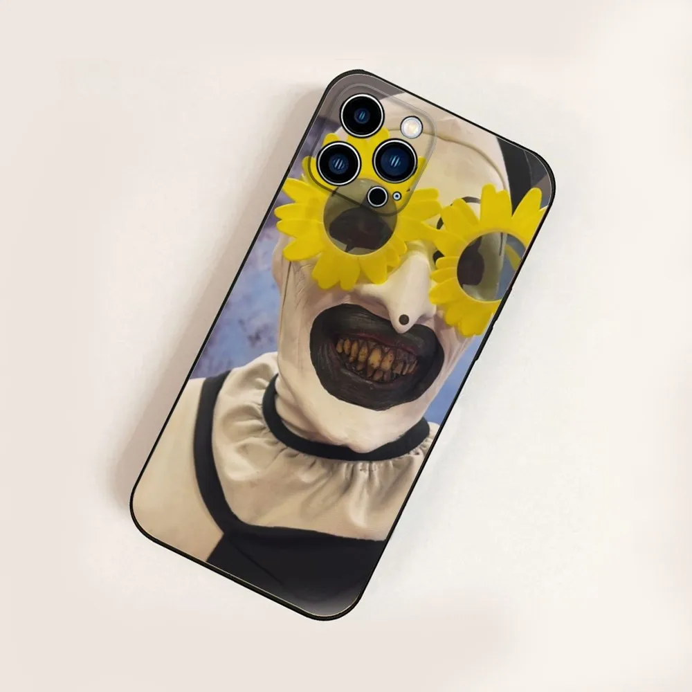 Horror Movie T-Terrifier Phone Case For iPhone 16,15,14,13,12,11,Pro,X,XS,Max,XR,Plus,Mini Black Silicone Soft case